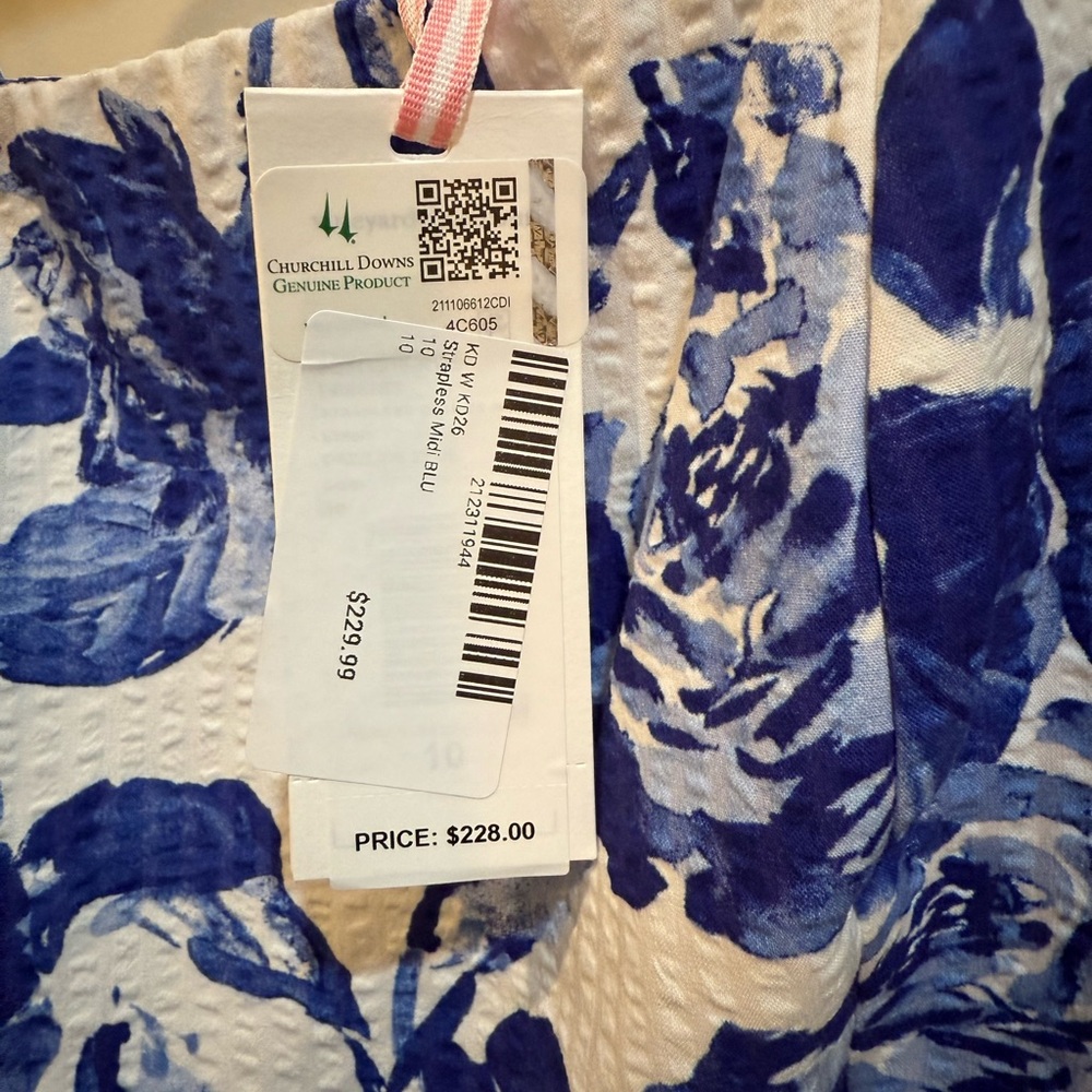 Kentucky Derby x Vineyard Vines floral blue midi - Picture 3 of 4